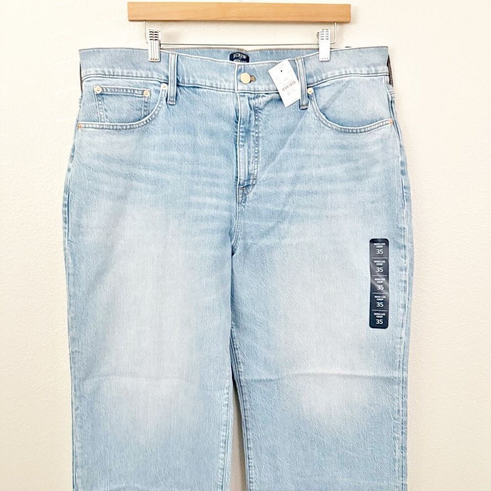 J. CREW | NWT Light Wash Wide Leg Crop Jean Stretch High Rise | Size 35, (20) - Picture 3 of 9